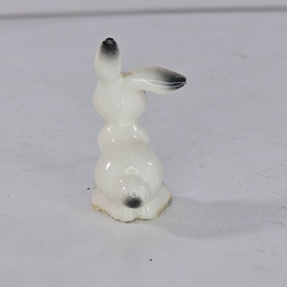 Early Monrovia Hagen Renaker White Rabbit Ears Apart Blue Eyes 1950s Figurine - Picture 3 of 6